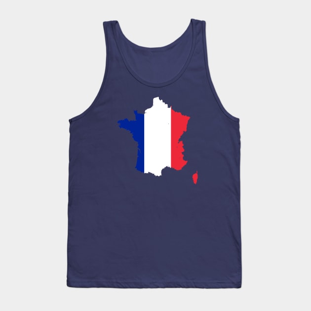 France Rugby Fan Drapeau Francais Flag Map Tank Top by taiche